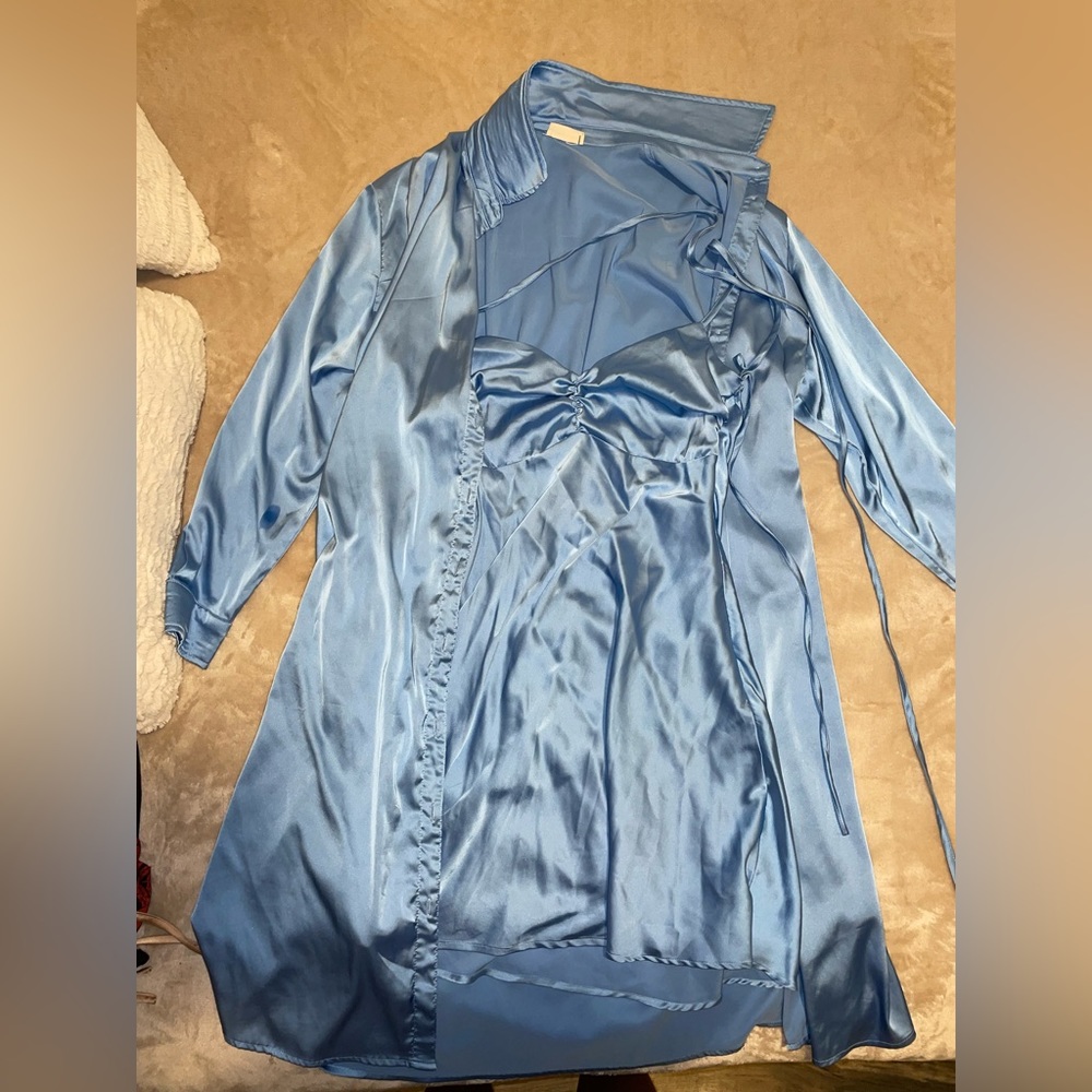 Fashion nova Co - Ord set Sz M Baby blue